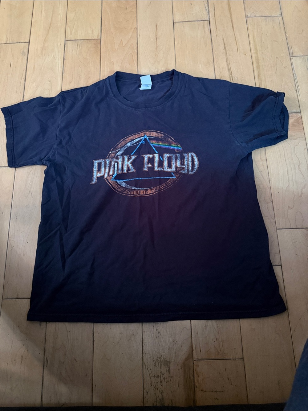 Pink Floyd Black Graphic Logo Tee with Retro Prism